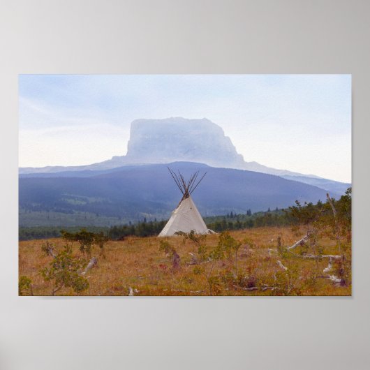 Tipi, Oberberg, Glacier Nationalpark Montana Poster (Vorne)