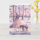 TIPI, PFERD u. SCHNEE durch SHARON SHARPE Karte (Gelbe Blume)