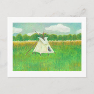 Tipi Teepee im Zentrum Minnesota Landschaft zeichn Postkarte