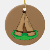 Tipi Teepee Native American Zent Camp Camping Keramik Ornament (Vorne)