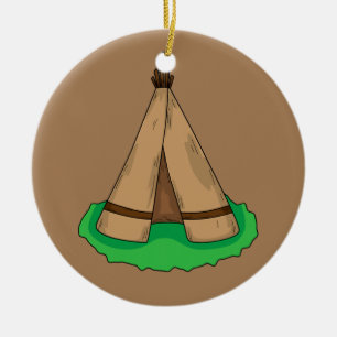 Tipi Teepee Native American Zent Camp Camping Keramik Ornament