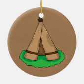 Tipi Teepee Native American Zent Camp Camping Keramik Ornament (Hinten)