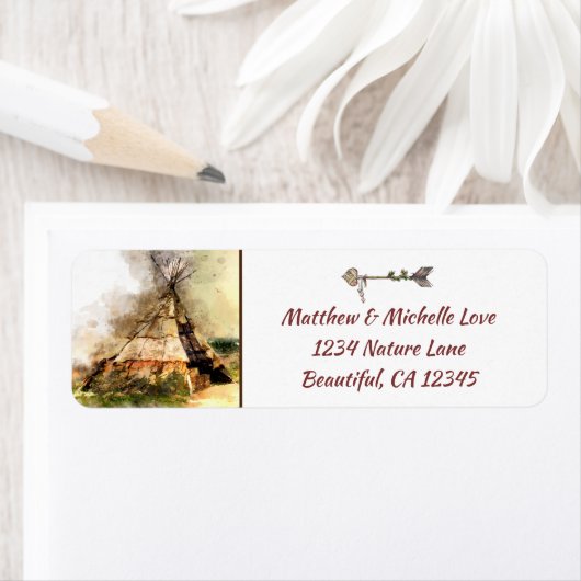 Tipi und Heart Arrow Boho Teepee Adresse (Insitu)