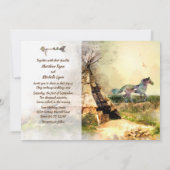 Tipi und Indian Pony Boho Horse Teepee Wedding Einladung (Rückseite)