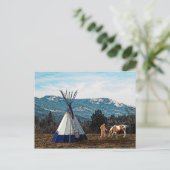 Tipi - Winter Camp Postkarte (Stehend Vorderseite)