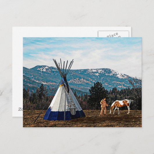 Tipi - Winter Camp Postkarte (Vorne/Hinten)