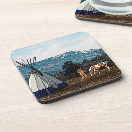 Tipi - Winter Camp Untersetzer (Linke Seite)