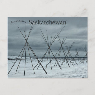Tipis führen nach Wanuskewin Saskatchewan Postkarte