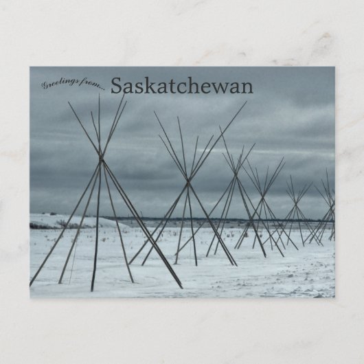 Tipis führen nach Wanuskewin Saskatchewan Postkarte (Vorderseite)