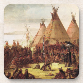 Tipis Sioux War Council George Catlin Circa 1850 Getränkeuntersetzer