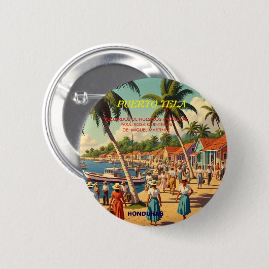  tipo chapa PUERTO DE TELA Button (Vorne & Hinten)