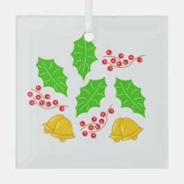 Tipo Cuadrado Feliz Navidad Ornament Aus Glas