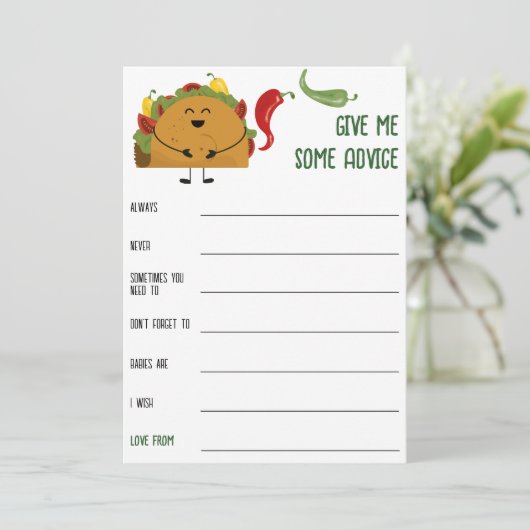 Tipp für Mexikanerinnen: Babydusche Einladung (Stehend Vorderseite)