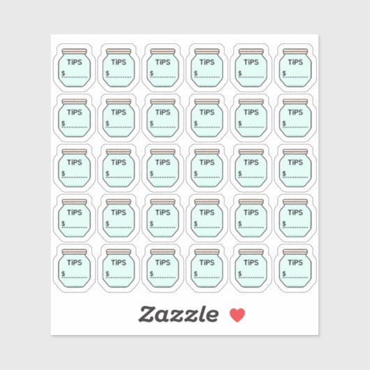 Tipp Jar Money Tracking Planner Aufkleber (Blatt)