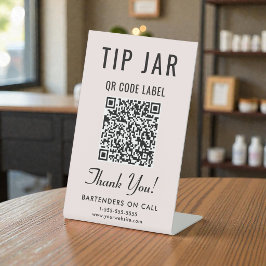 Tipp Jar QR Code Rosa Tablette Sockelschild