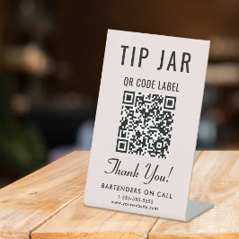 Tipp Jar QR Code Rosa Tablette Sockelschild