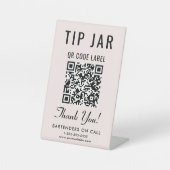 Tipp Jar QR Code Rosa Tablette Sockelschild (Vorderseite)