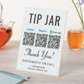Tipp Jar Venmo Paypal Cashapp QR Codes Tabletop Sockelschild (In Situ)