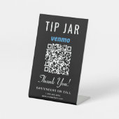 Tipp Jar Venmo QR Code Black Sockelschild (Vorderseite)