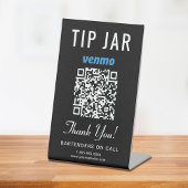 Tipp Jar Venmo QR Code Black Sockelschild