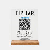Tipp Jar Venmo QR Code löschen Acrylschild (Vorderseite)