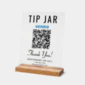 Tipp Jar Venmo QR Code löschen Acrylschild (Winkel)
