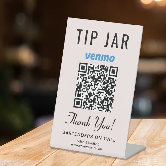 Tipp Jar Venmo QR Code Rosa Sockelschild