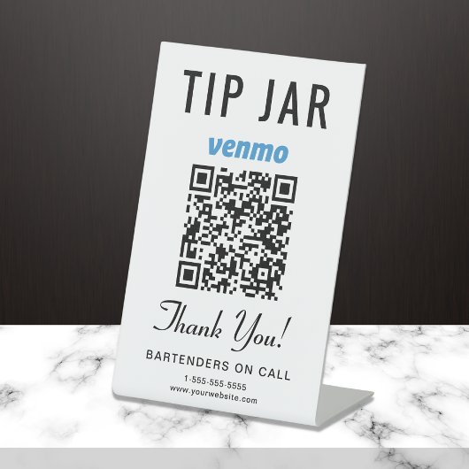 Tipp Jar Venmo QR Code Sockelschild