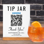 Tipp Jar Venmo QR Code Weiß Acrylschild