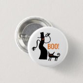 Tipp o' der HutHalloween-Ghost-Button Button (Vorne & Hinten)