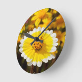 Tipp-Wildblumen Runde Wanduhr (Winkel)