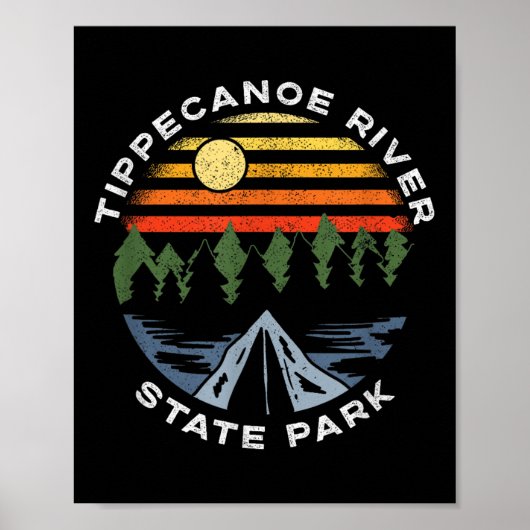 Tippecanoe River State Park Indiana Waldcamping Poster (Vorne)