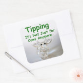 Tippen ist nicht mehr nur für Kühe - Trinkgläser Quadratischer Aufkleber (Umschlag)