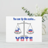 Tippen Sie auf die Scales-Abstimmung Einladung (Stehend Vorderseite)