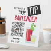 Tippen Sie auf Ihr Server-Barkeeper Venmo-Zeichen Sockelschild (In Situ)