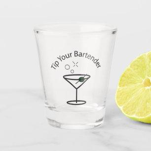 Tippen Sie auf Ihren Barkeeper Schnapsglas