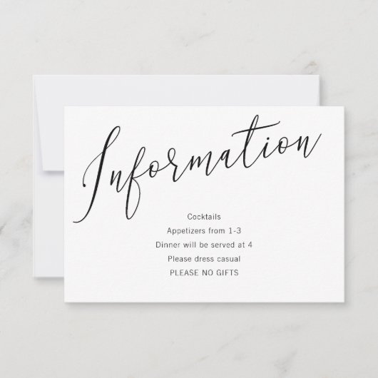 Tippen Sie die Knot Wedding Information Card ein. Einladung (Vorderseite)