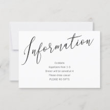 Tippen Sie die Knot Wedding Information Card ein.