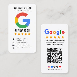 Tippen Sie hier, um den Google-Bewertungs-QR-Code Visitenkarte