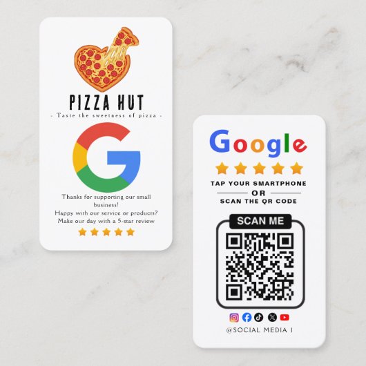 Tippen Sie hier, um Google Pizza Restaurant zu bew Visitenkarte (Vorne/Hinten)