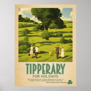 Tipperary Irland, Retro irische Reise-Werbung Poster