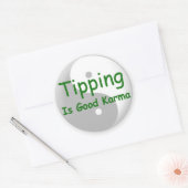 Tipping ist ein guter Karma-Tipp Runder Aufkleber (Umschlag)