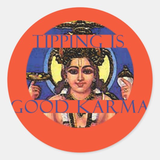 Tipping ist Good Karma Tip Jar Sticker (Vorderseite)