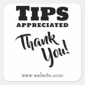 Tipps für Bargeldzahlungen JAR Website Link Quadratischer Aufkleber (Vorderseite)