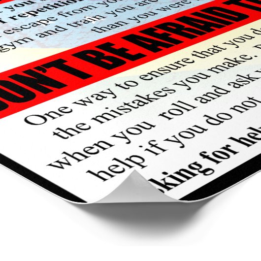 Tipps für BJJ Beginners Gym Poster (Ecke)