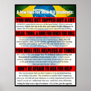 Tipps für BJJ Beginners Gym Poster