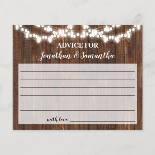 Tipps für Brautdusche-Paar im Landhausstil Karte