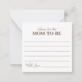 Tipps für Mommy Mini-Duschvorrichtung Mitteilungskarte (Rückseite)