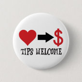 Tipps Herzlich willkommen bei Herz, Pfeil, Dollarz Button (Vorderseite)