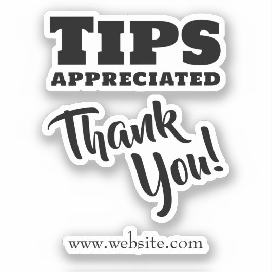 Tipps mit Link zur Website Aufkleber (Vorderseite)